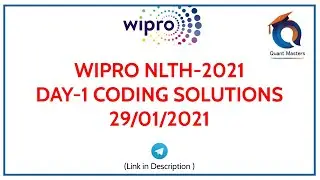 WIPRO NLTH- 2021 | Day 1 (29/01/2021) CODING QUESTION SOLUTIONS 