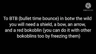 How to BTB in Botw