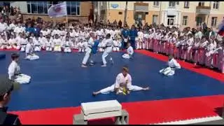 Показательные выступления саранских юных каратистов.