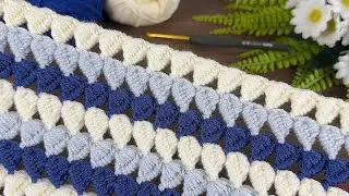üç renkle yaptım harika oldu ✅ yapımı çok kolay tığ işi battaniye çanta yelek modeli