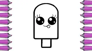 How to draw a cute ice cream step by step