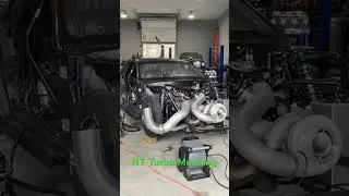 LS Turbo Mustang making a pull on Mainline dyno #holley #turbo #ls #boosted #noprep #dyno