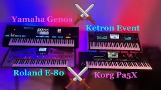 Korg Pa5X⚔️Ketron Event⚔️Yamaha Genos⚔️Roland E-80 ➜ sound comparison ➜ 