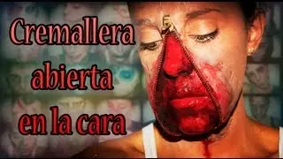 Maquillaje Halloween Cremallera abierta cara Makeup FX #11 | Silvia Quiros