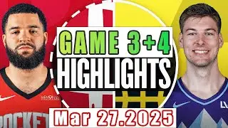 Utah Jazz Vs Houston Rockets Game 3rd+4th Highlights Mar 27, 2025 NBA Season 2024-25