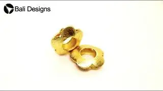 18K Gold Overlay Flower Shape Brushed Bead BG-172-20MM