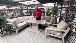 Life Timber Corner Set With Beige Soltex Cushions