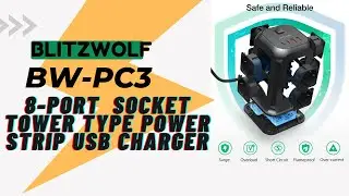 Unboxing Blitzwolf BW-PC3 8-Port Socket, Tower Type Power Strip USB Charger