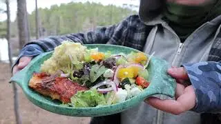 Cooking lunch over open fire in freezing storm and warm up in the sauna - Kolarbyn Eco Lodge