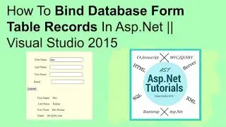 How to bind database form table records in asp net || visual studio 2015