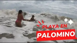 Disfrutando del fuerte oleaje en Palomino - La Guajira, Colombia