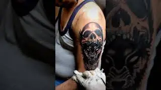 Cover tattoo work skull and wolf 🤘🤘🤘🤘