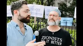 Interviewing people at March Against Anti-Semitism in NYC