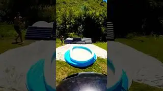 Trying to land in a pool from a launch ramp! 🫣