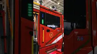 Fire truck flashing lights green