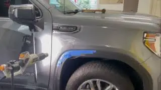 Huge fender dent GONE! `21 GMC 5.3L Truck vs. Garage Pillar #pdr