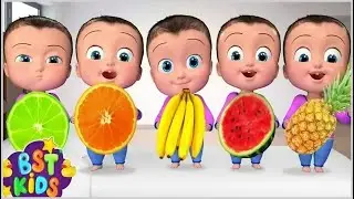 Learn Fruits names with Johnny and friends - BillionSurpriseToys Nursery Rhymes, Kids Songs