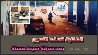 شوفوا الاتنين دول عملوا إيه في الست الكبيرة.. سرقوا شنطتها ووقعوها على الأرض والداخلية اتحركت فورًا