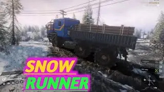 Deliver Metal Beams to old Crossing In Snow Runner gameplay part 25 in  Lake Kovd map Snow Runner HD