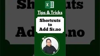 Shortcut to add Sr.no in excel #shorts