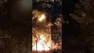 See how the electric transformer burns in my village