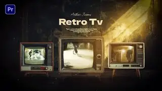 Premiere Pro Template: Retro Tv in Dark Room + Free Font