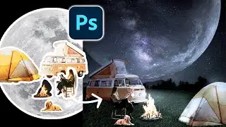 Night Picnic - Photomontage photoshop Speed Art-  Light At Night