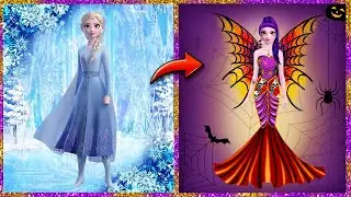 Disney princess Elsa glow-up transformation | Halloween special | Elsa Halloween dress | Glamtoons
