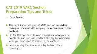 CAT 2019 VARC Section Preparation To Score Better