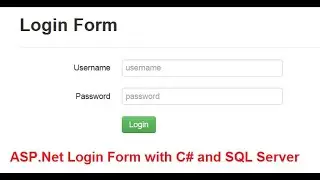 Asp.Net Login Form with C# and SQL Server Database
