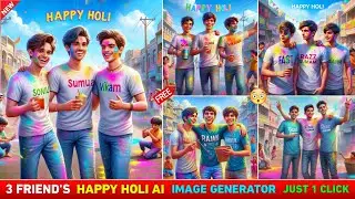 Holi ai photo editing | Happy holi ai photo editing | Holi ai photo kaise banaye | Bing ai image