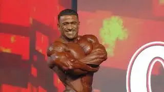 Kamal Ergargni Posing at 2018 Mr. Olympia Finals