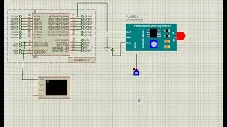 Flame sensor simulation with Raspberry Pi in proteus