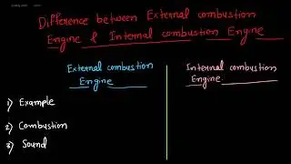 Difference between External combustion and Internal combustion Engine.