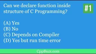 Question.1 C MCQs |  Can we declare function inside structure of C programming?