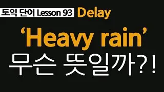 delay 뜻, heavy rain 뜻, 김형제와 영어공부!