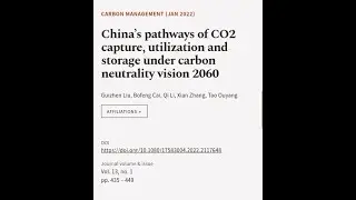 China’s pathways of CO2 capture, utilization and storage under carbon neutrality visi... | RTCL.TV