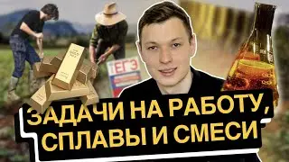 Задачи на РАБОТУ, ПРОИЗВОДИТЕЛЬНОСТЬ, СПЛАВЫ, СМЕСИ из ЕГЭ по профильной математике