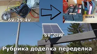 Power from a small 20-watt solar panel