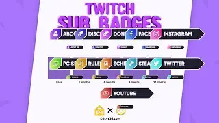 Premium Sub Badges - Pokimane Inspired Twitch Panels Premium Sub - PSD - Premium Download