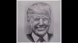 Портрет карандашом -- Дональд Трамп. Как рисовать скетчи