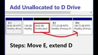 Add Unallocated to D or E or Any Drive [Free Tool]