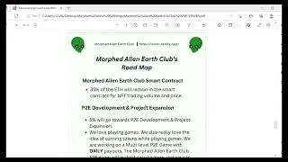 Morphed Alien Earth Club Whitepaper Road Map Phase 3