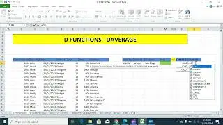 D FUNCTIONS - DAVERAGE FUNCTION IN EXCEL | HOW TO USE DAVERAGE FUNCTION | 