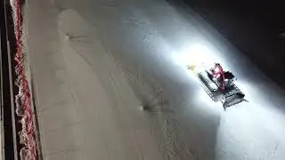 Footage of the snowmobile ski trail | ратрак горнолыжной трассы ФУТАЖ