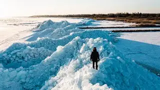Landscape photography - Powerful hills of ice on lake Peipus