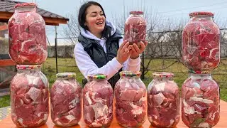 Homemade Canned Beef in a Glass Jar for the Winter! It tastes better than in the Supermarket