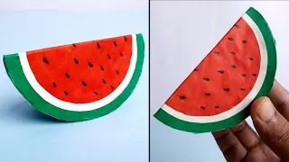 DIY 3D Paper Watermelon  | How To Make Easy Kids Paper Craft For Kids | Paper Watermelon 🍉