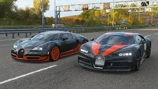 Forza Horizon 4 Drag race: Bugatti Chiron SS 300+ (Replica) vs Bugatti Veyron SS