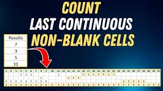 How to Count Last Continous Non Blank Cells in Excel or Google Sheet
